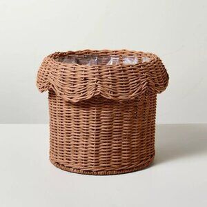 8x9" Scalloped Rattan Planter Basket - Hearth & Hand Magnolia - Boho Plant Decor
